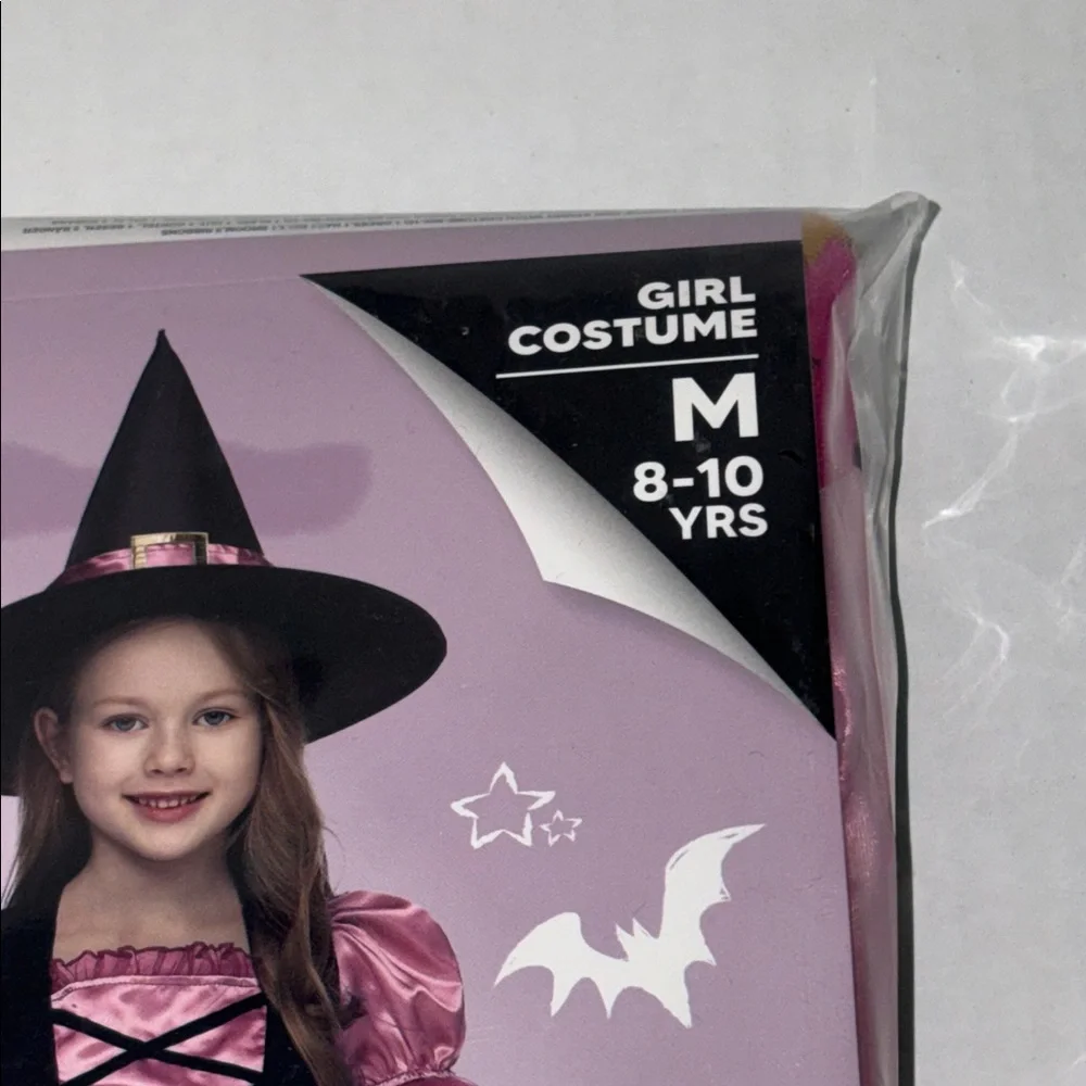 Spooktacular Creations New Pink Witch Costume for Kids Size Medium 8-10 Years
